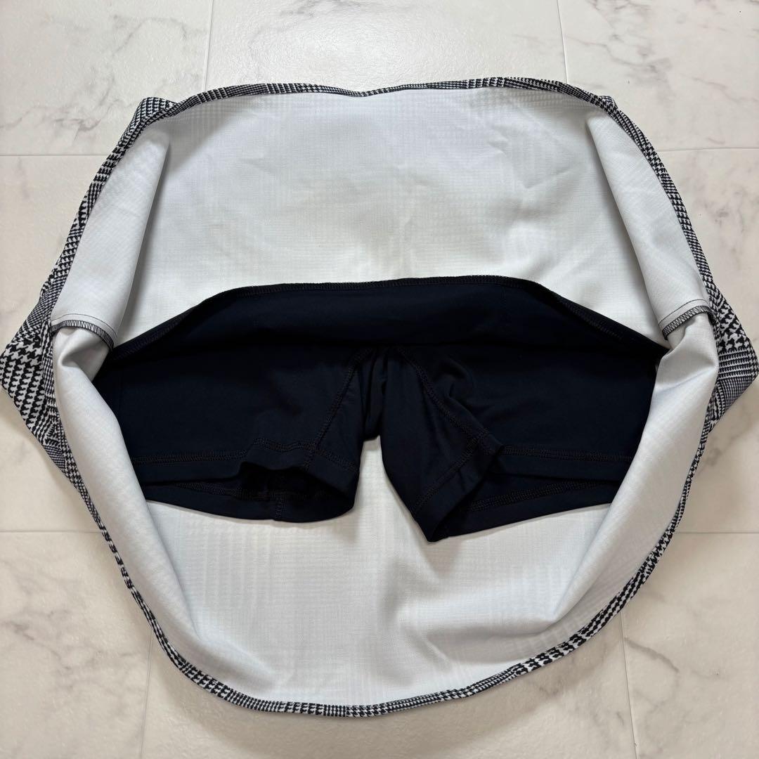 【美品】POLOGOLF 千鳥格子 チェック柄 ゴルフスカート スコート 黒 M
