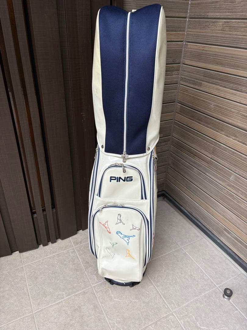 【中古品】MR. PING/ミスターピン　ゴルフキャディバッグ ホワイト