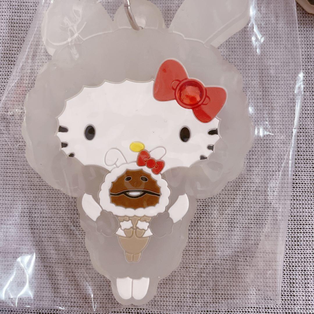 激レアハローキティ♡なめこ栽培ラバーキーホルダー白ウサギなめこ
