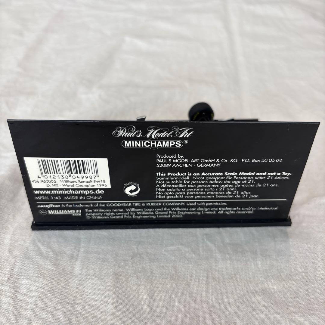 MINICHAMPS Dヒル 1996 ウィリアムズ・ルノー