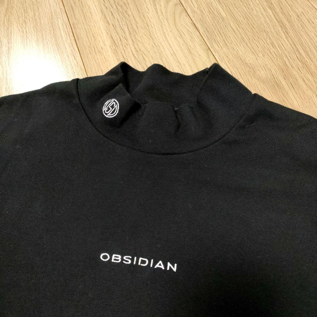 OBSIDIAN オブシディアン　長袖モックネックカットソー　ブラックL