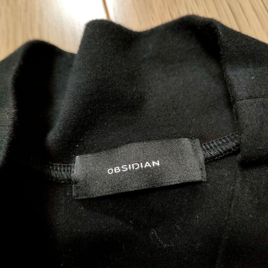 OBSIDIAN オブシディアン　長袖モックネックカットソー　ブラックL