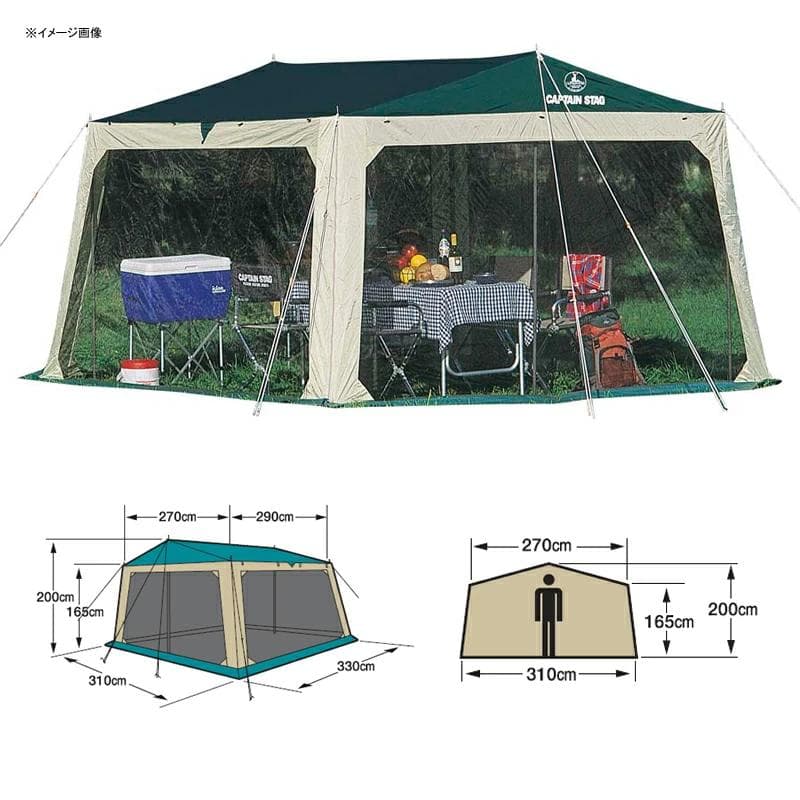 CAPTAIN STAG　新品　4-5人用　メッシュ タープ　テントセット