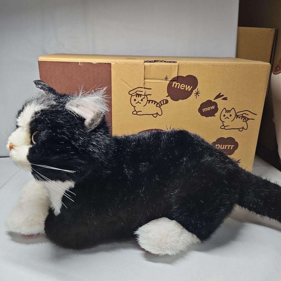 なでなでねこちゃんEX ハチワレ【撫でると鳴くぬいぐるみ】リアル　ロボット