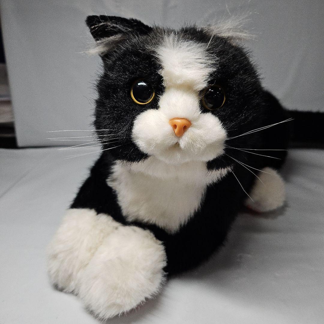 なでなでねこちゃんEX ハチワレ【撫でると鳴くぬいぐるみ】リアル　ロボット