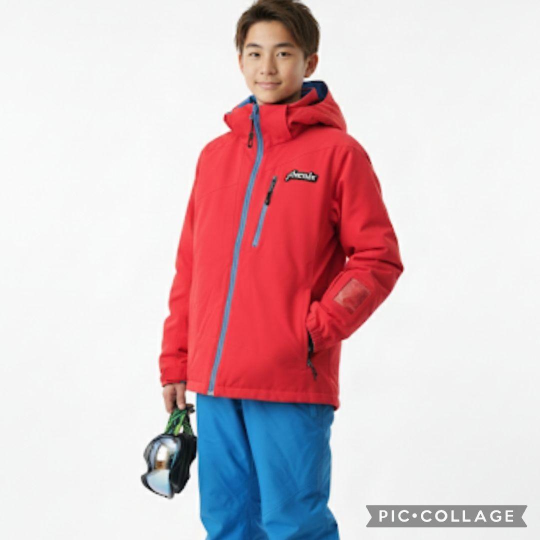 美品 PHENIX デモモデル スキーウェア上下 150 ジュニア 男の子 赤青