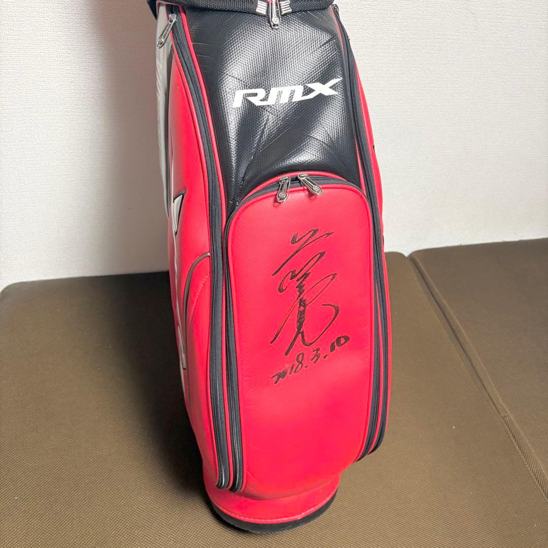 【美品】Yamaha RMX 藤田寛之プロサイン入り キャディバッグ レッド