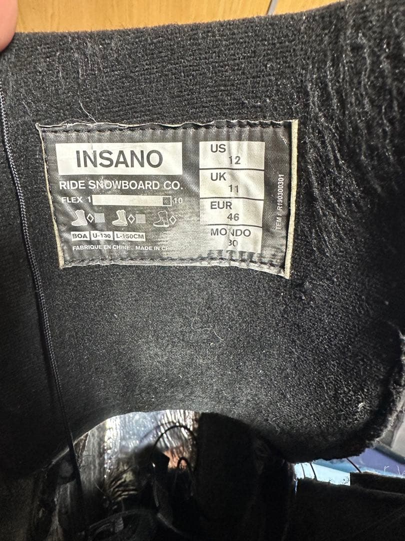 スノーボード RIDE INSANO 19-20 30cm
