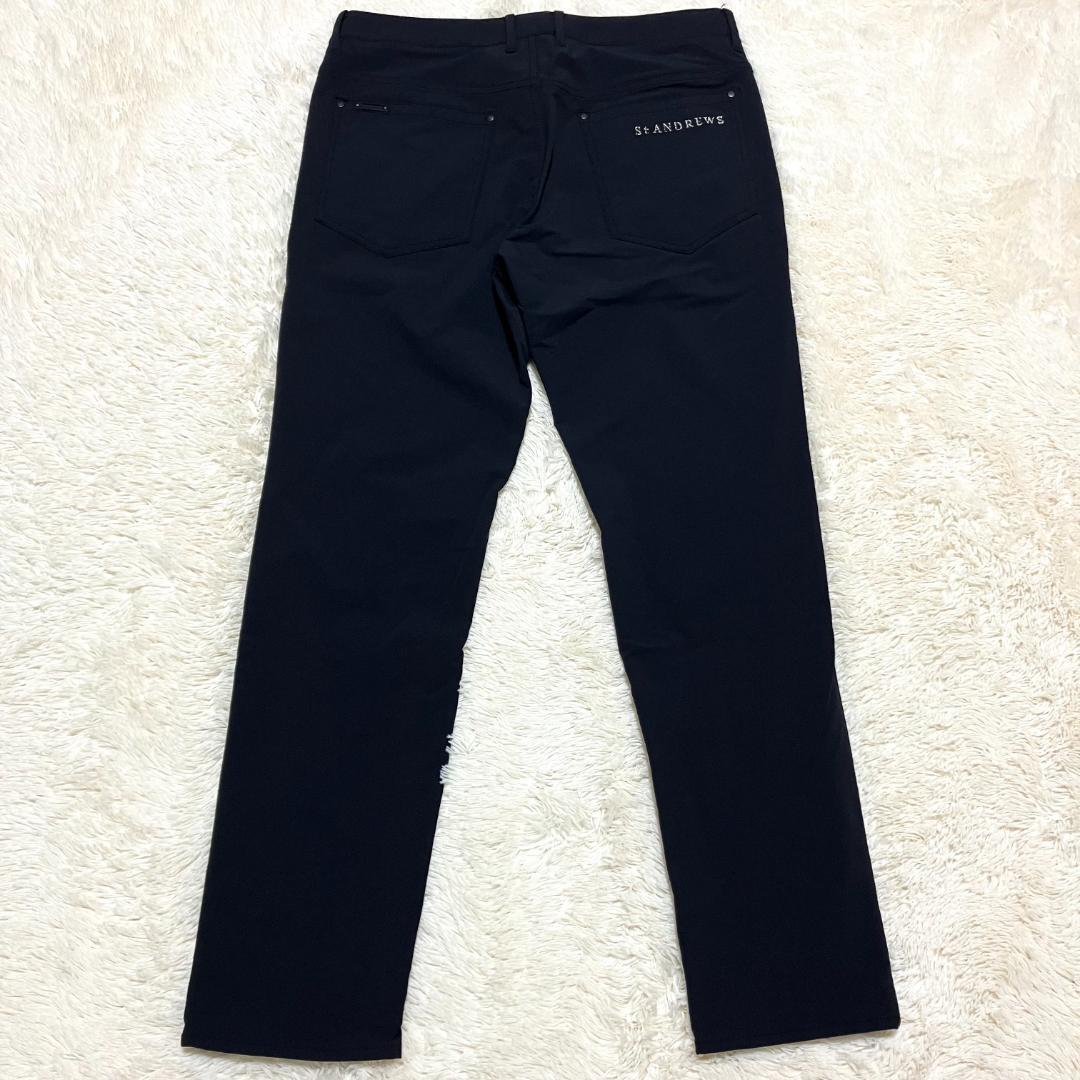 極美品✨ St ANDREWS 撥水 ストレッチ ロングパンツ 黒　M