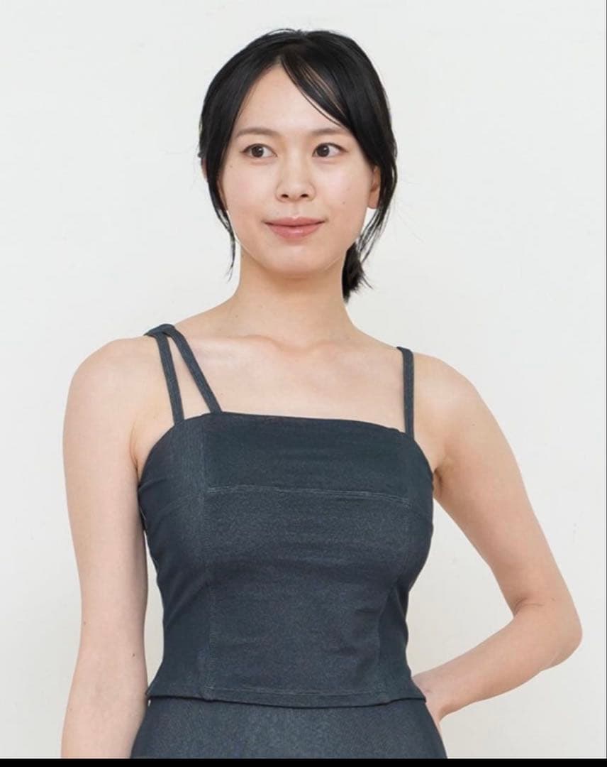 【SUKALA 】新品　リブデニムショートキャミソール　Mサイズ