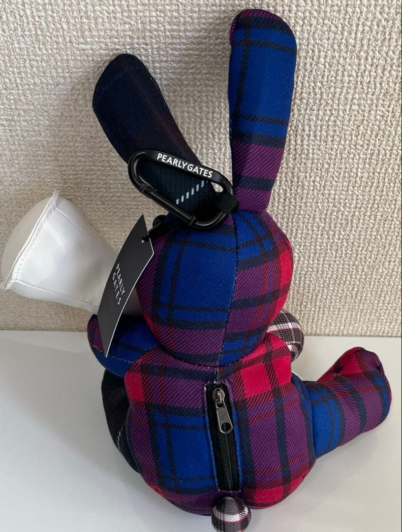 新品 パーリーゲイツ マルチチェック柄 ぬいぐるみボールポーチ ユニセックス