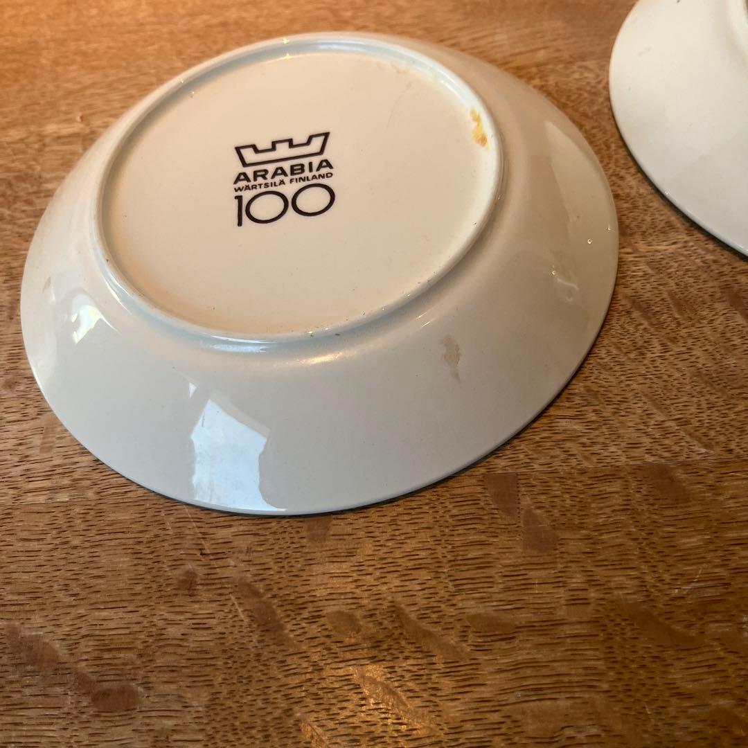 Arabia 100周年記念プレート2枚セット　茶色1