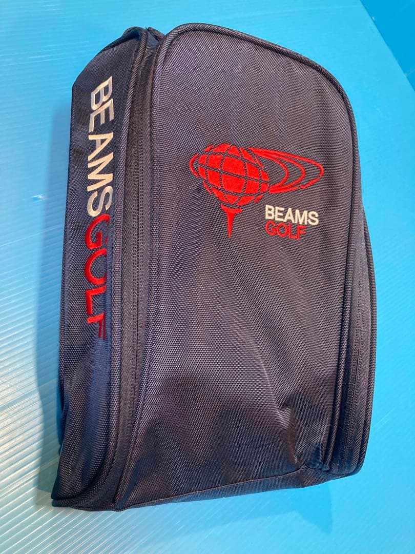 【超美品≒新品】BEAMS GOLF／ビームスゴルフ　シューズケース 色：紺×赤