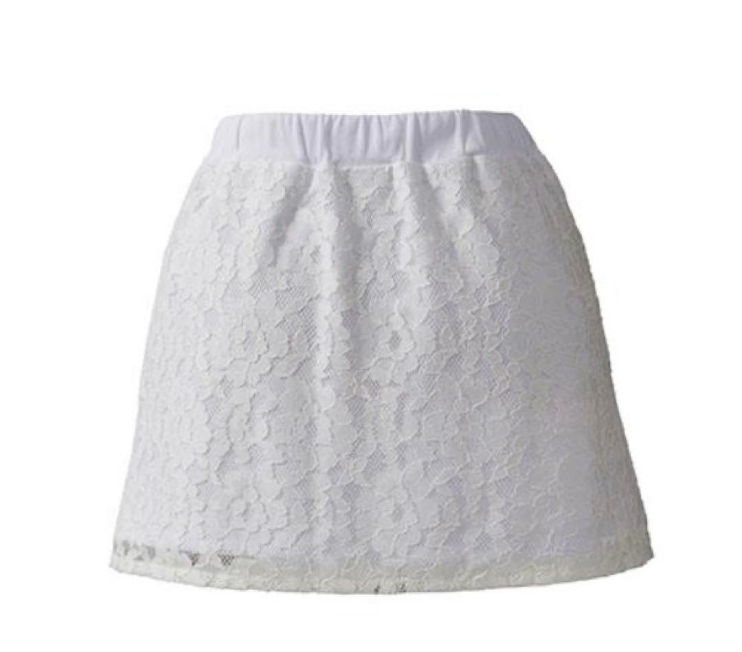 No.445 Prince 涼し気レースの豪華なスコート☆White☆XL☆新品