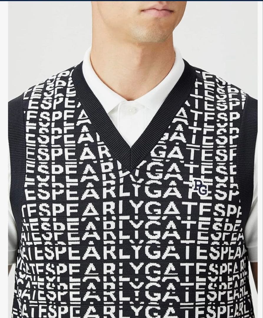 【試着のみ】パーリーゲイツ　Vネックニットベスト　サイズ6