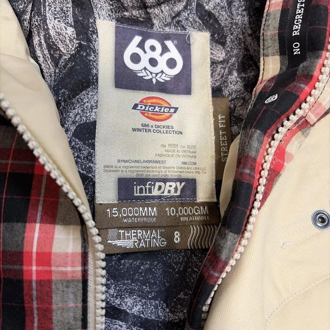 686 スノーボードウェア ベージュ　Dickies 保温素材　撥水加工