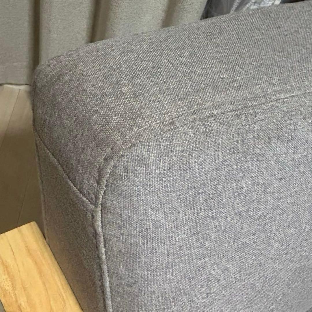 2人掛けソファ 北欧風 レトロ グレー コンパクト 幅128cm