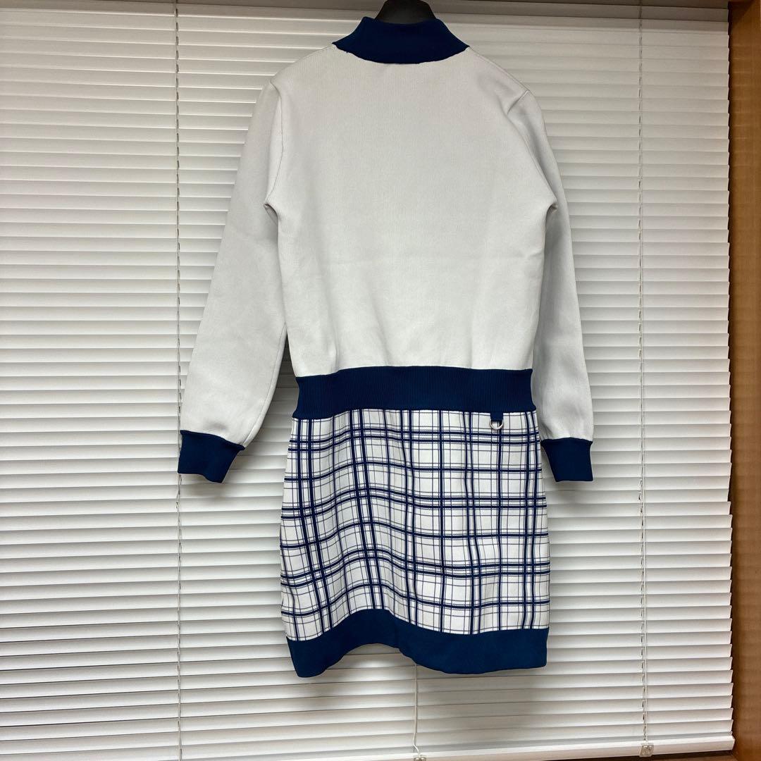 FIDRA 長袖ワンピース ホワイト/ネイビー とビバハートソックスのセット