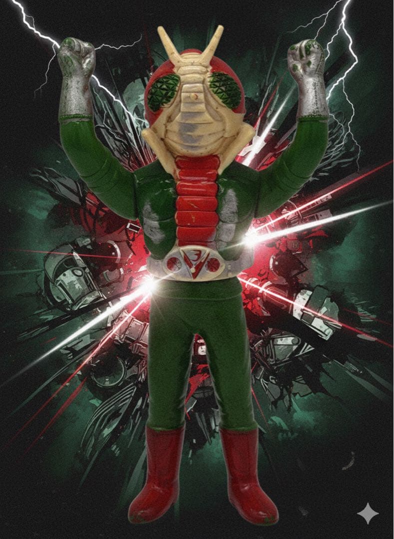 当時物　ポピー 仮面ライダーV3 ソフビ 石ノ森章太郎