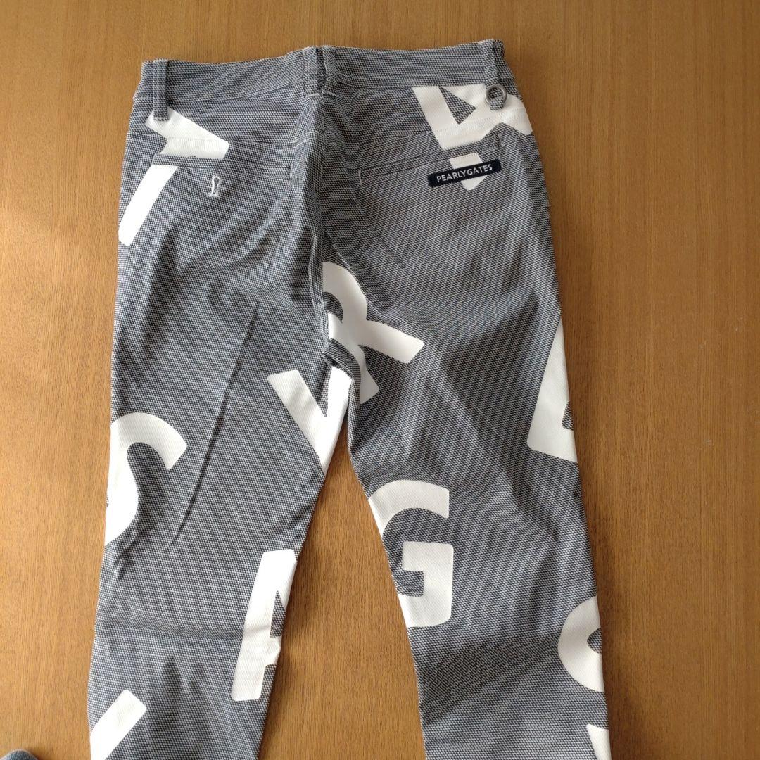 【美品】パーリーゲイツレディースパンツ 白✖グレー　ストレッチ　1(М)