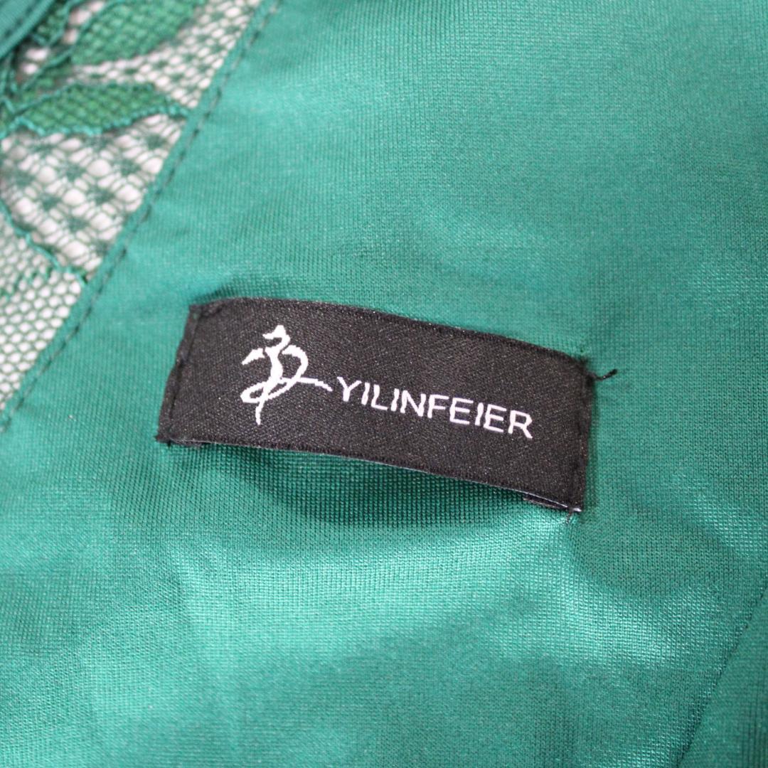 【美品 社交ダンス衣装】グリーン yilinfeier ワンピース ドレス 緑