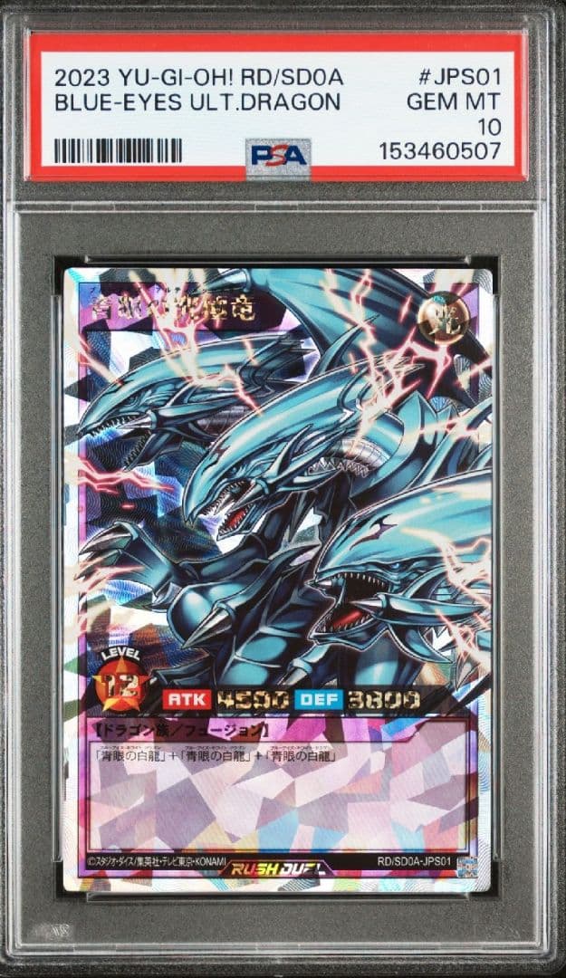 聖域を守護せし光の龍　真紅眼の黒竜　青眼の究極竜　PSA10 3連番 オバラ