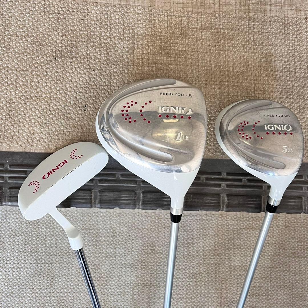 アディダス　レディース　キャディーバッグ　ゴルフ　イグニオ　7本セット
