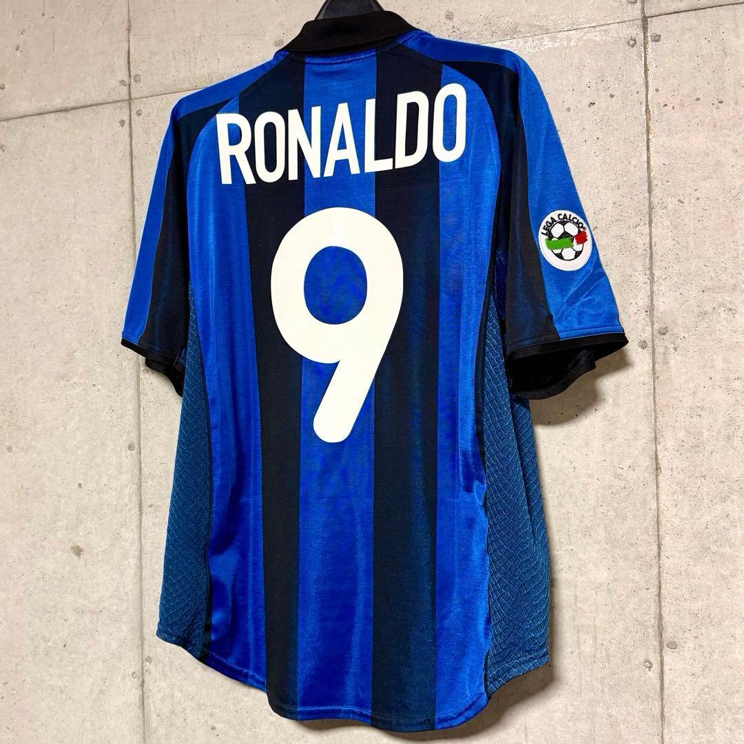 【当時物/希少】01/02 インテル・ミラノ ♯9 ロナウド 【Mサイズ】ホーム