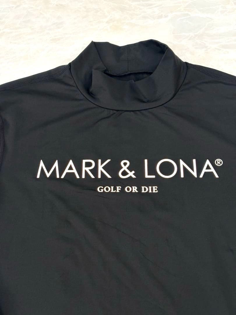 美品 MARK&LONA モックネック　長袖カットソー　　46 ブラック
