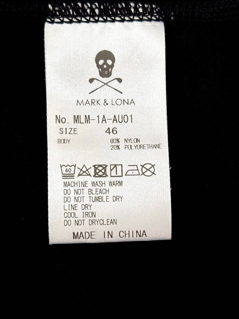 美品 MARK&LONA モックネック　長袖カットソー　　46 ブラック