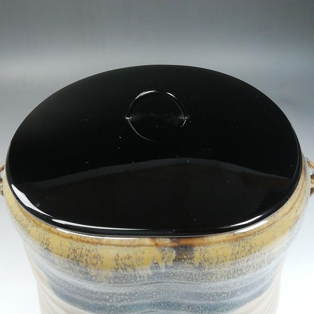 Ｗ２５９　水指　『高取　水指』『七宝耳付』『亀井楽山 造』　共箱　茶道具