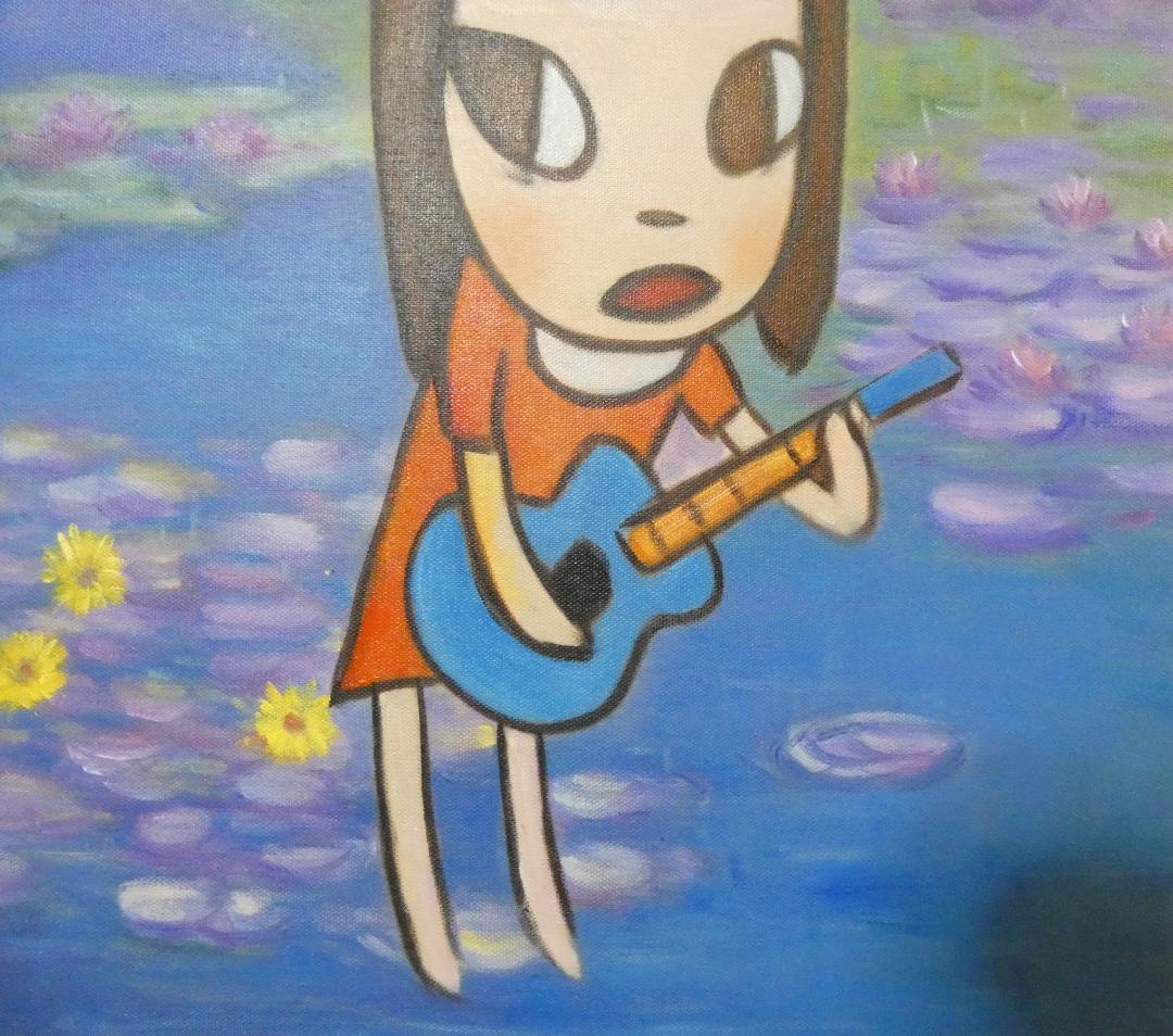 絵画 油彩 人物 奈良美智「人物」 サイン 額装済み 肉筆手描き F6