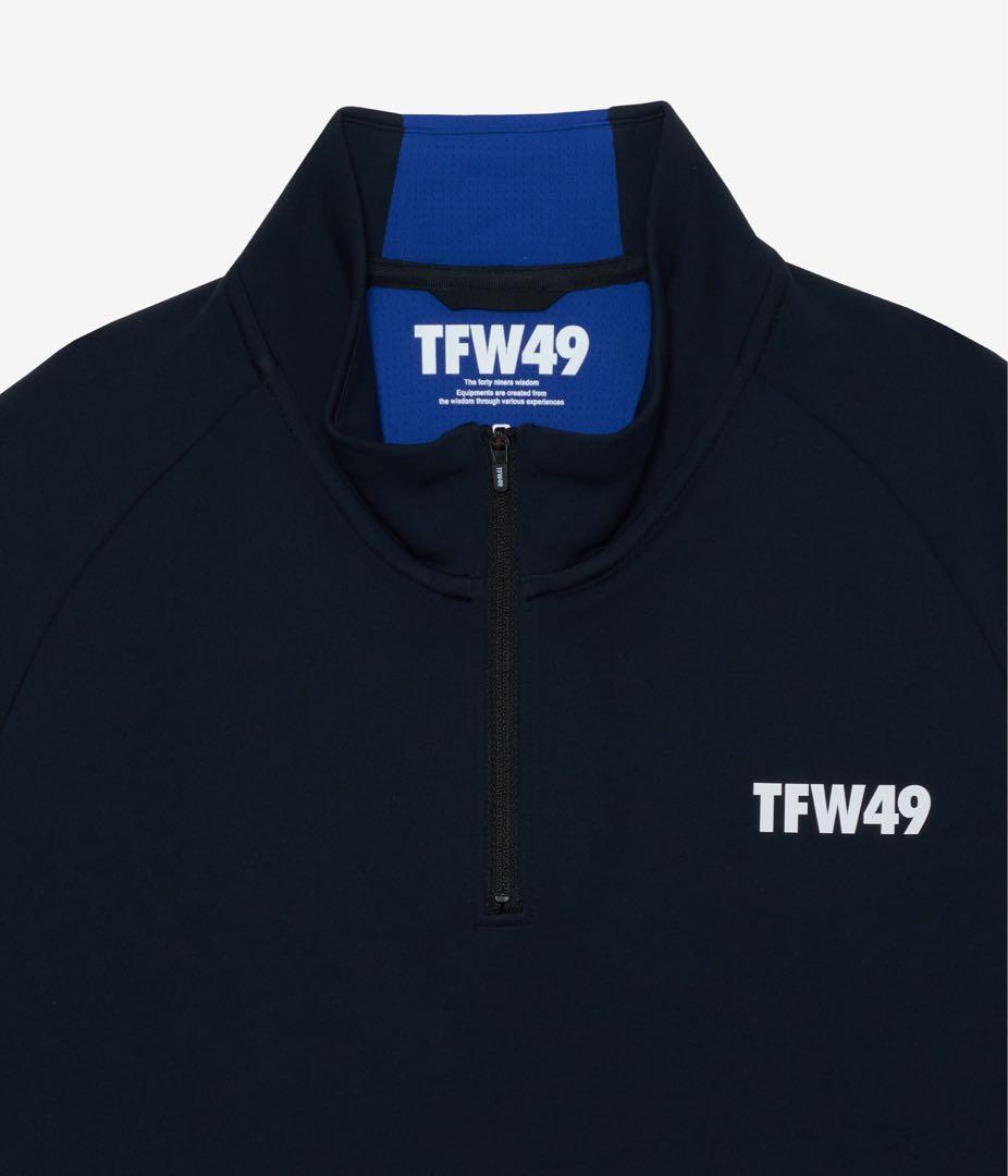 TFW49 MOCK NECK HALF ZIP L/S TEEブラックLサイズ