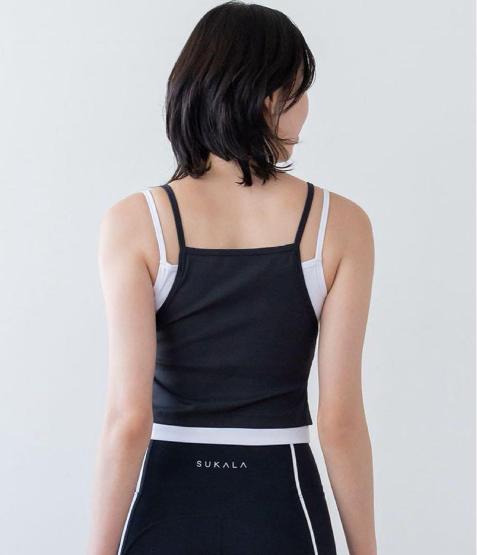 新品未使用❤️ 【SUKALA】リブコンビショートタンクトップ❤️MブラックLAVA
