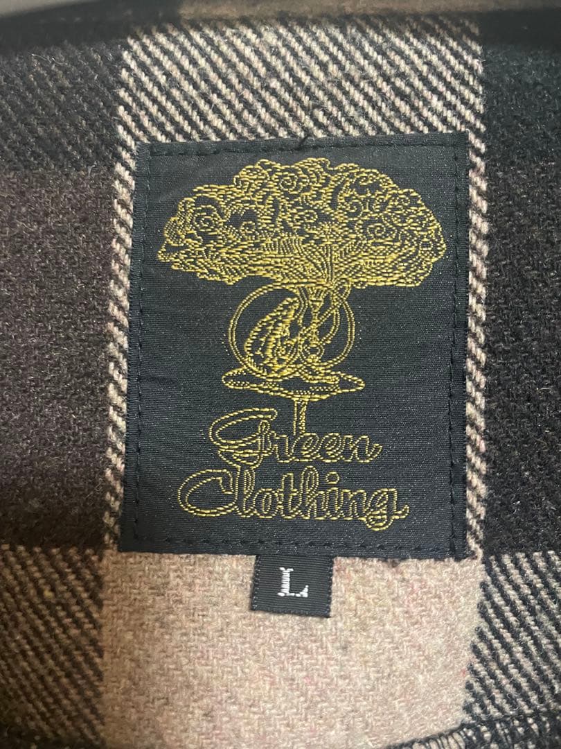 greenclothing グリーンクロージング　ウールネルシャツ　L