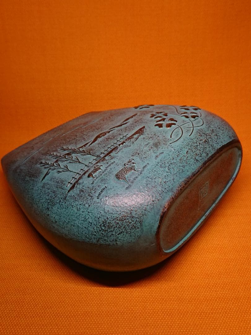 花器　花入　花瓶　銅製　オブジェ　置物　インテリア　工芸品　美術品　A2837