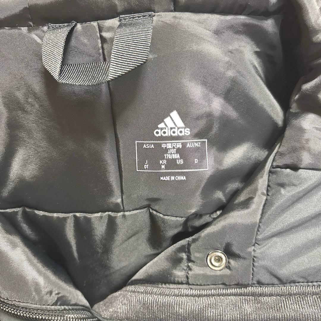 【美品】　adidasアディダス ベンチコート 黒 フード付き