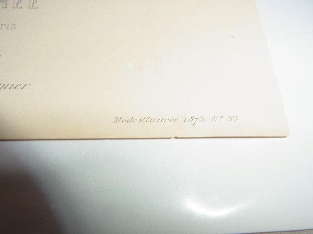 美品 明治8年 銅版画■仏製ファッション誌『ラ・モード・イリュストレ』No.33