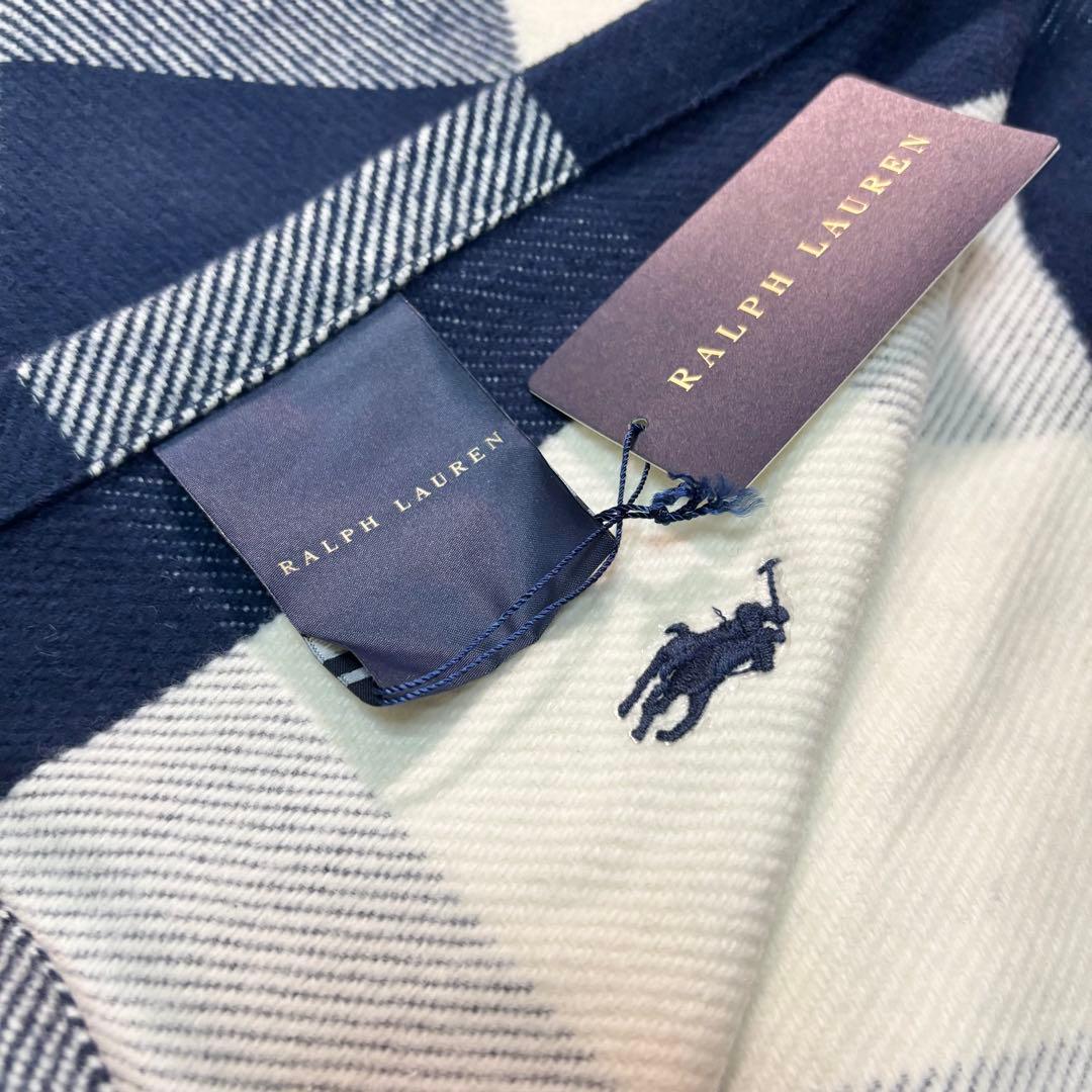 Ralph Lauren ハーフコットンブランケット ネイビーチェック