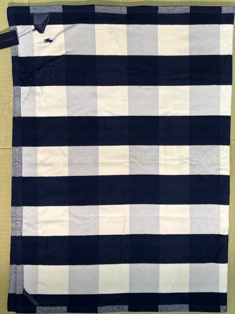 Ralph Lauren ハーフコットンブランケット ネイビーチェック