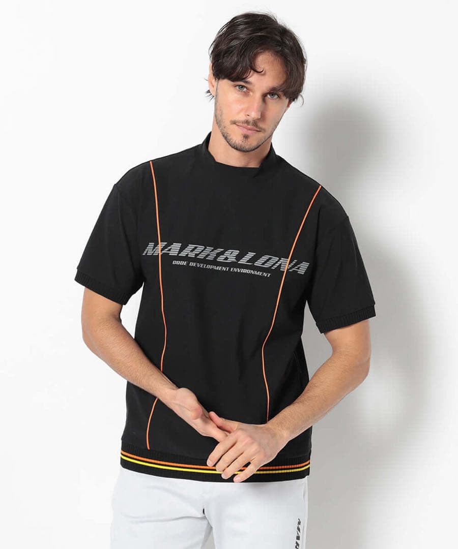 新品 ★ MARK&LONA モックネック シャツ 黒 マーク&ロナ 正規品