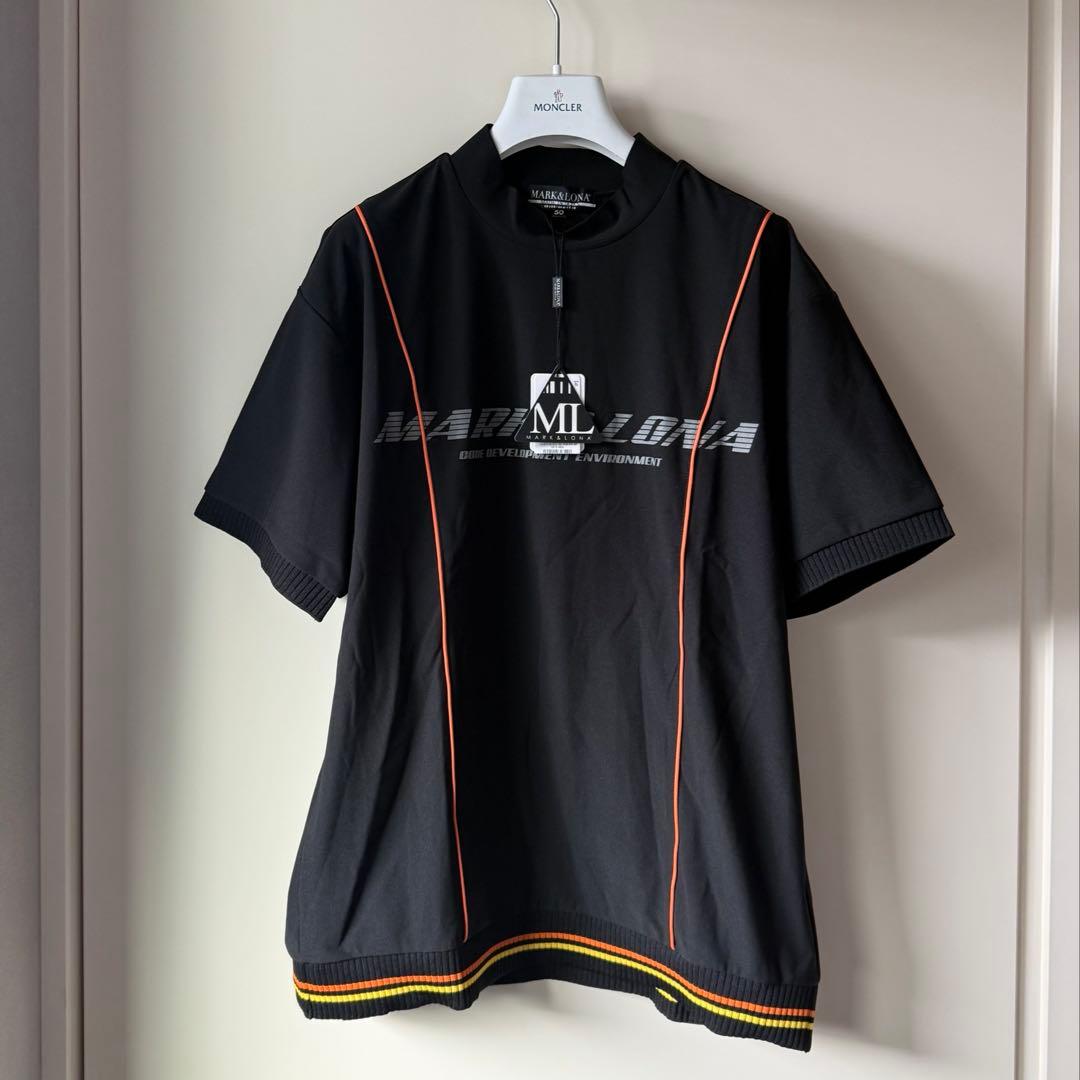 新品 ★ MARK&LONA モックネック シャツ 黒 マーク&ロナ 正規品