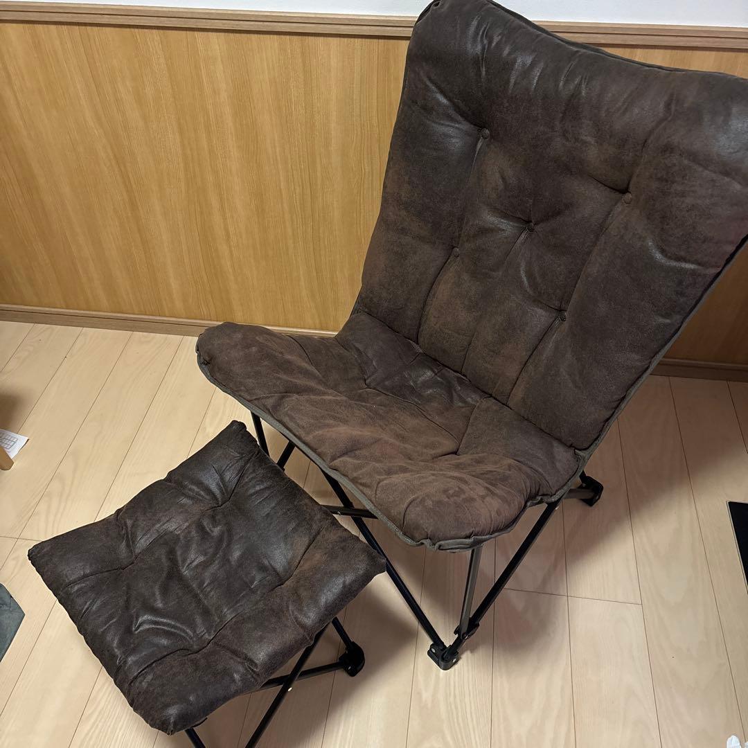 バタフライチェア　オットマン　2点セット　ニトリ　折り畳みチェア　キャンプ用品