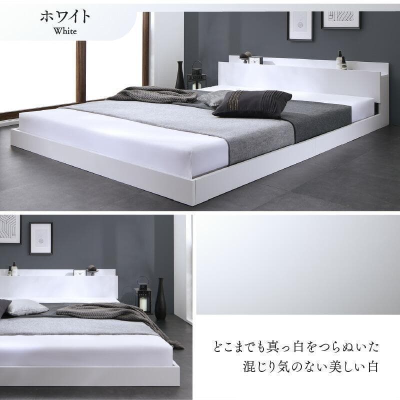 セール！新品 送料込 シングルベッド マットレス付 棚 コンセント付 WB