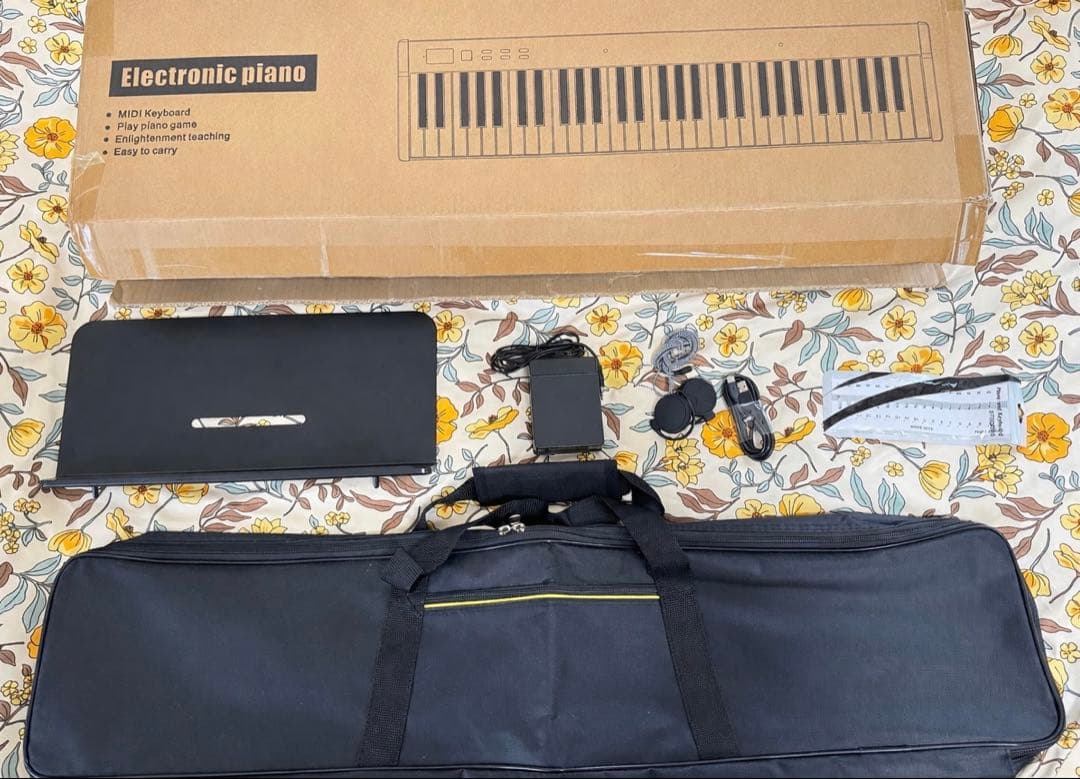 【美品】longeye 電子ピアノ キーボード 61鍵盤 充電式