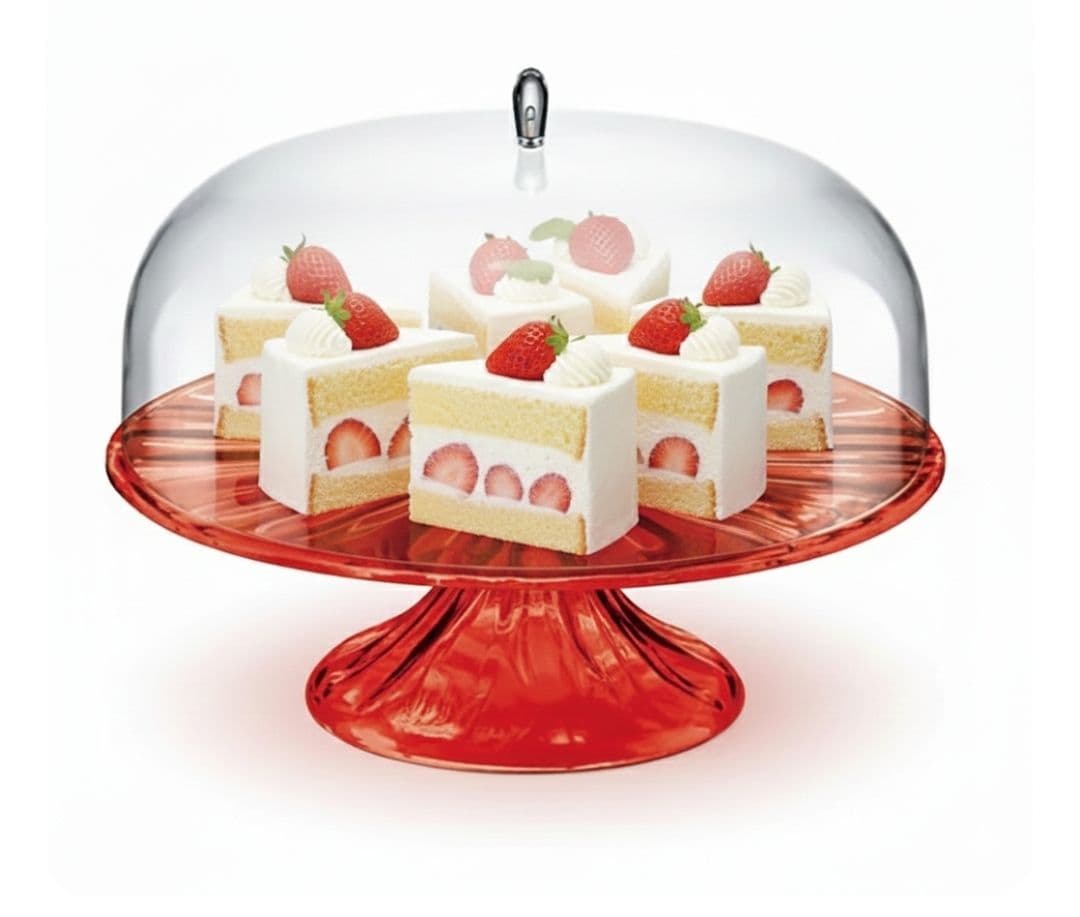 【新品未使用】guzzini ケーキスタンド＆ドーム 27cm