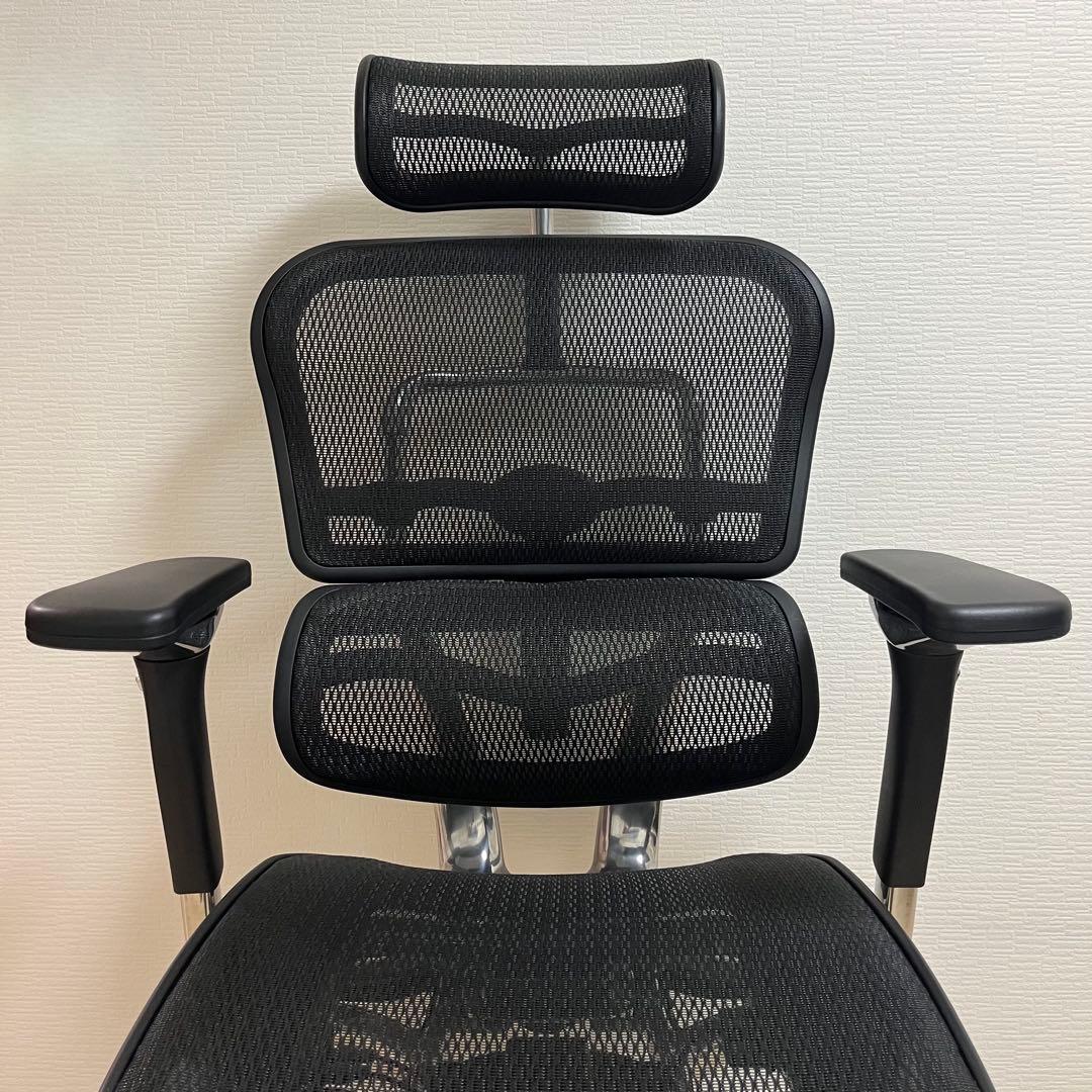 エルゴヒューマン プロ オットマン内蔵型 ヘッドレスト有り　ブラック