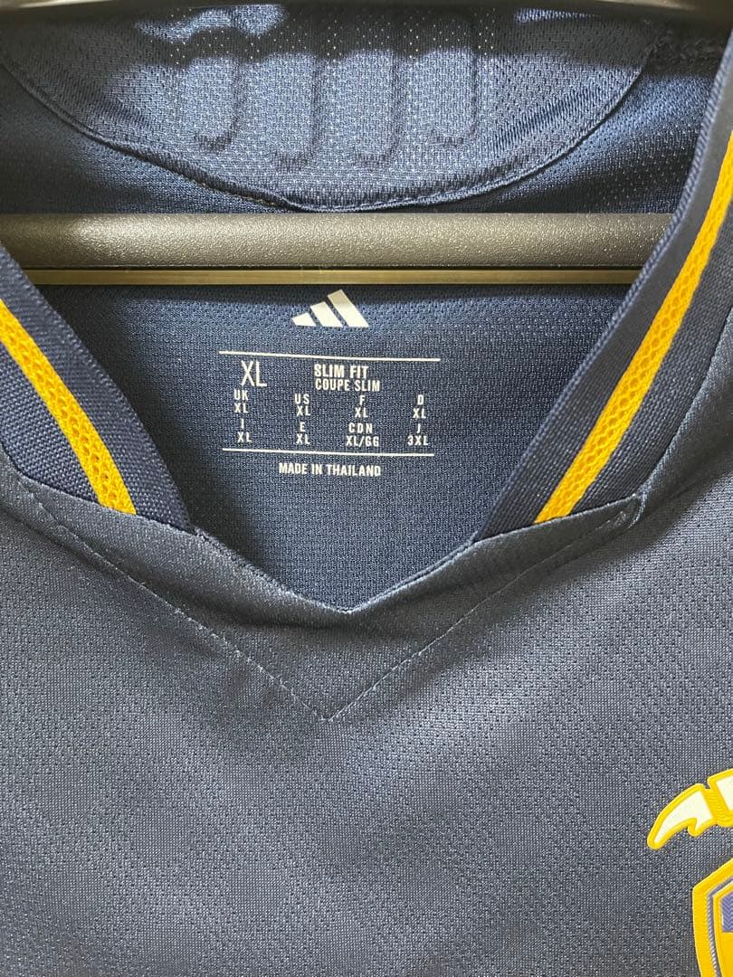 adidas CABJ シャツ XL ネイビー/イエロー