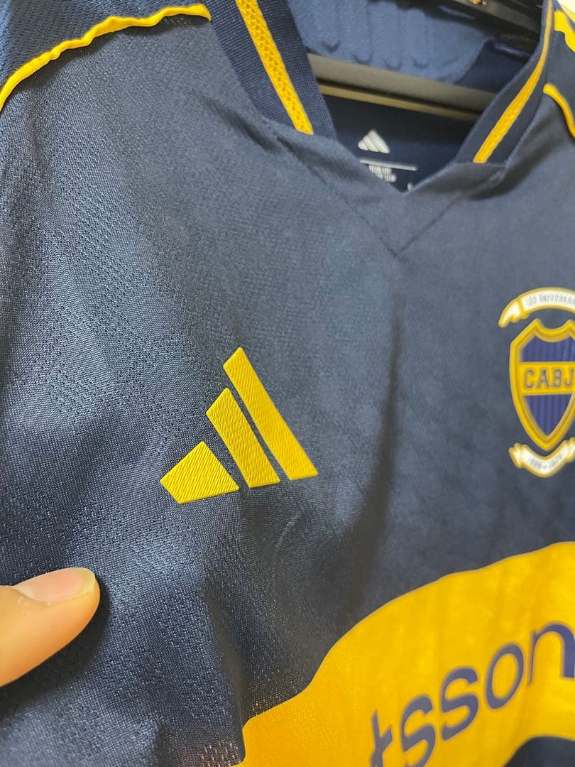 adidas CABJ シャツ XL ネイビー/イエロー