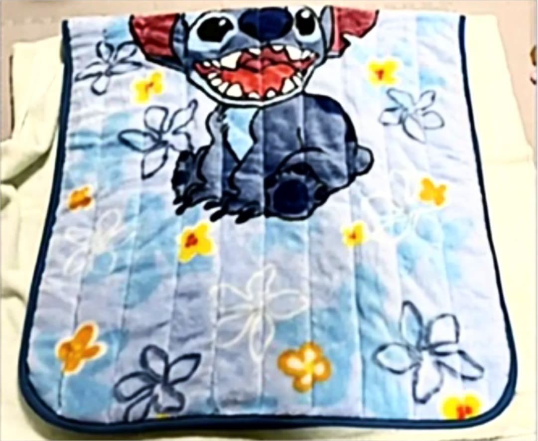 テ袋　希少　スティッチ ボア敷きパット　シングルパッド　１００cm×２０５cm